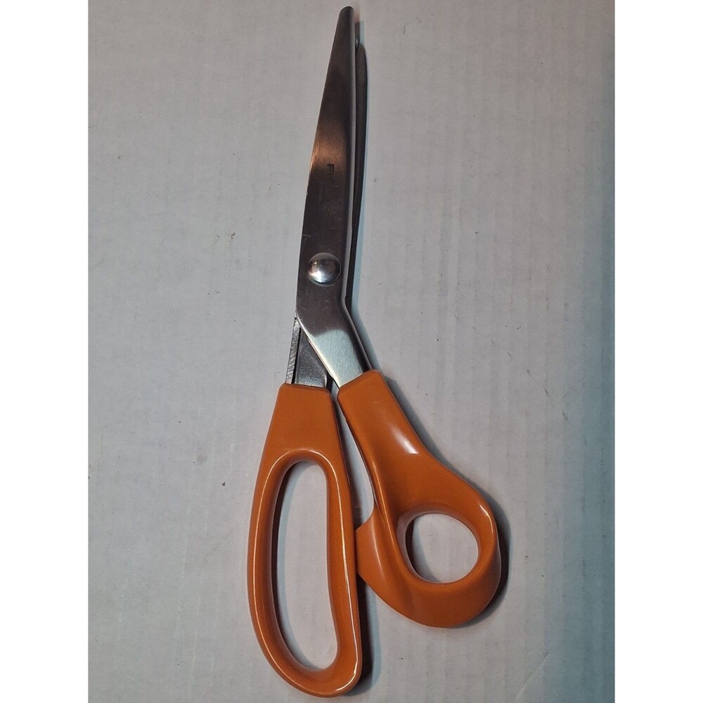 Fiskars Pinking Shears Scissors Orange Handle Zig Zag Cut Crafts Fabrics USA